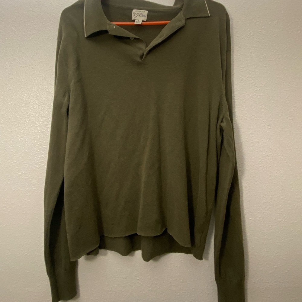 Cotton silk Kint for J.Crew Olive Green sweater